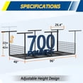 thumbnail image 2 of Overhead Garage Storage Rack, 700 lb Capacity, Adjustable Height 22-42", Heavy Duty Ceiling Mounted, Side Panels for Safety, Carbon Steel Construction, Black, 2 of 7