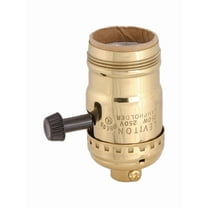 B&P Lamp® Turn Knob 3-Way Socket - Polished and Lacq. Brass Shell with UNO Thread