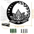 thumbnail image 2 of Moon Phase Lotus Metal Wall Art Decor Flat Round Matte Style Wall Hanging Decor Silhouette Wall Art for Home Garden Hotel Office Wall Festival Decoration Gift 11.8 inch for DIY, 2 of 7