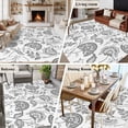 thumbnail image 6 of Pastoral Flower Washable Area Rug 5 x 7 ft Dark Grey Flower Farm Vintage Linen Texture , Soft Non Slip Rugs Stain Repellent Indoor Felt Carpet for Living Dining Room Bedroom Home Office, 6 of 9