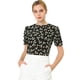 thumbnail image 1 of Top Floral Informal De ManCorFruncido PaMujer Negro XL, 1 of 6