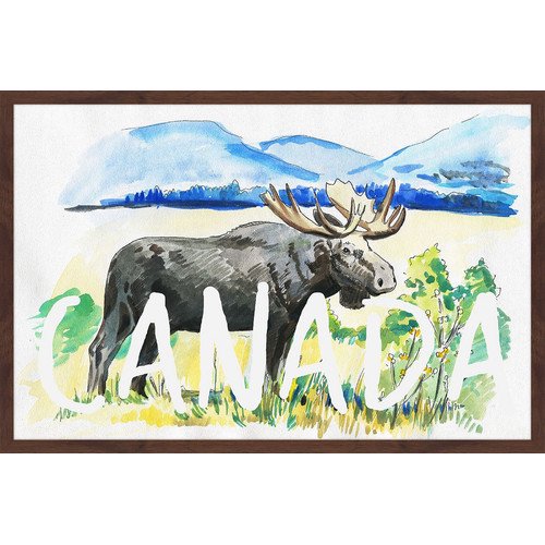 "Moose - Canada White" Framed Painting Print