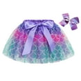 thumbnail image 3 of Jurebecia Girls Tutu Tulle Rainbow Ballet Skirt Dress Birthday Dance Party dress Costume Tutu Dance with Bow Clip Set, 3 of 7