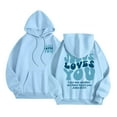 thumbnail image 2 of Christian Hoodies for Women 2025 Jesus Loves You Y2K Graphic Hoodie with Pockets Hooded Sweatshirt Women Pullover, 2 of 8