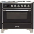 thumbnail image 2 of ILVE Majestic II 36" NG Glass Door/Griddle Metal Range in Glossy Black/Chrome, 2 of 3