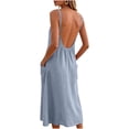 thumbnail image 6 of Dresses for Women Summer Open Back Flowy Long Beach Sundresses Casual Backless Cami Vacation Maxi Dresses, 6 of 7