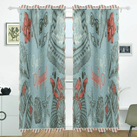 Popcreation Vacation Frame Bon Voyage Window Curtain Blackout