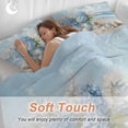 thumbnail image 4 of 3 Piece Hydrangeas Flowers Duvet Cover Set California King,Microfiber Comforter/Quilt Cover with Corner Ties and 2 Pillowcases,Coastal Seaside Starfish Summer All Season Bedding with Zipper Closure, 4 of 8