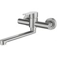 thumbnail image 1 of 304 Stainless Steel Wall Mounted Kitchen Faucet 360 Degree Rotation Adjustable Hot and Cold Water, 1 of 4
