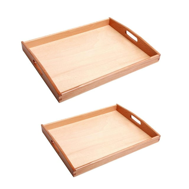 Rongfmy 2 Pieces Child Montessori Materials Sorting Tray for Early Preschool Learning