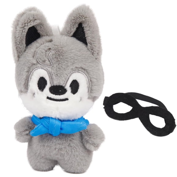 10-inch Husky Plush Toy with Blue Scarf - SKZOO Inspired Stuffed Animal for Fans and Collection