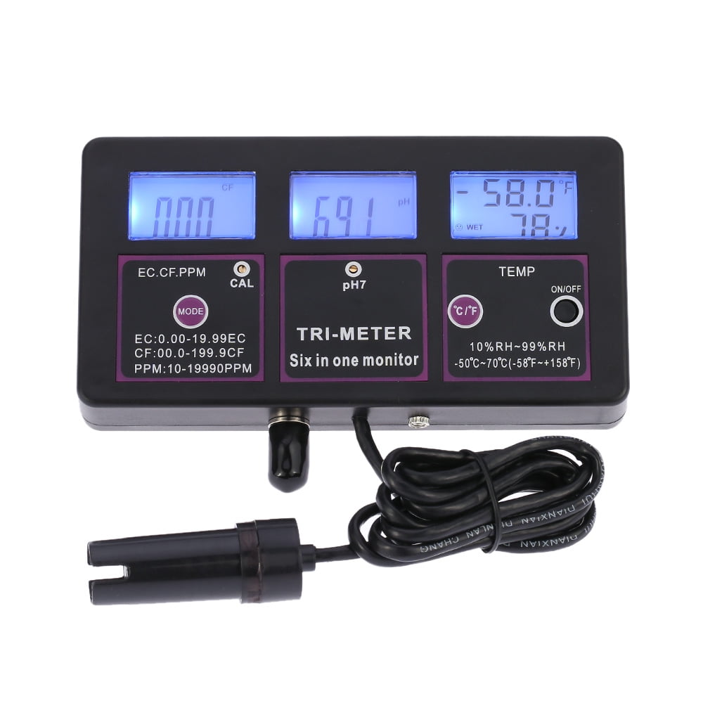 Digital pH and Conductivity EC Meter Water Quality Tester with Temperature Measure for Aquarium Laboratory Test Hydroponics Water Testing Tool