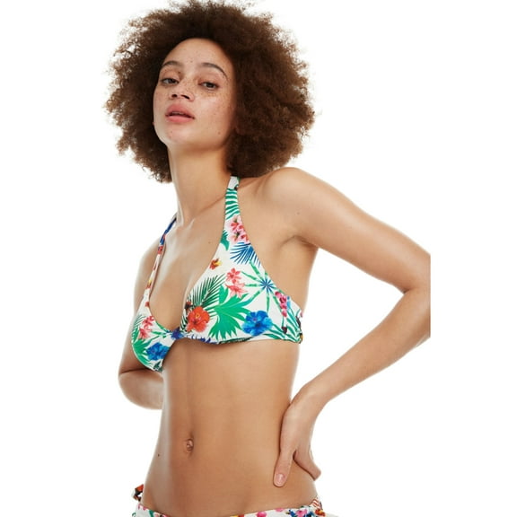 Desigual Women's Biki Leopard Bikini Top, Multi, Medium