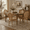 Tan, variant on Set of 4 French Style Solid Wood Frame Antique Painting Linen Fabric Rattan Back Dining Chair (Beige)