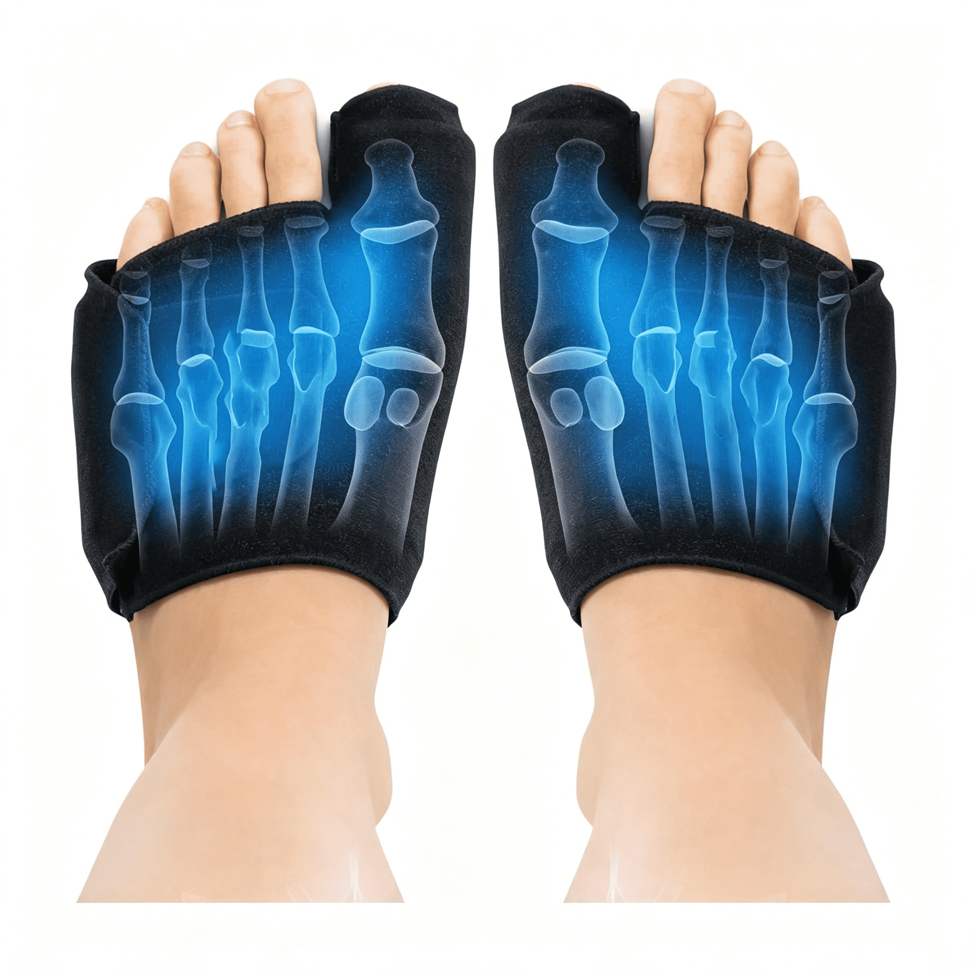 DUPAI Foot Ice Pack(Pair)Toe Wrap for Bunion,Plantar Fasciitis,Hallux Valgus,Gout,Swelling&Injuries-Cold&Heat Gel Therapy for Joint Pain Relief&Feet Recovery-Reusable Compression