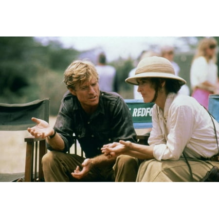 Robert Redford and Meryl Streep sur le tournage du film Out of Africa by Sydney Pollack, 1985 (phot Print Wall Art