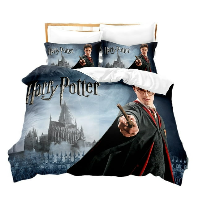 Harry Potter Ensemble de Literie Trois Pièces, Drap Housse Housse de Couette, Microfibre, Housse de Couette-HAPDEN