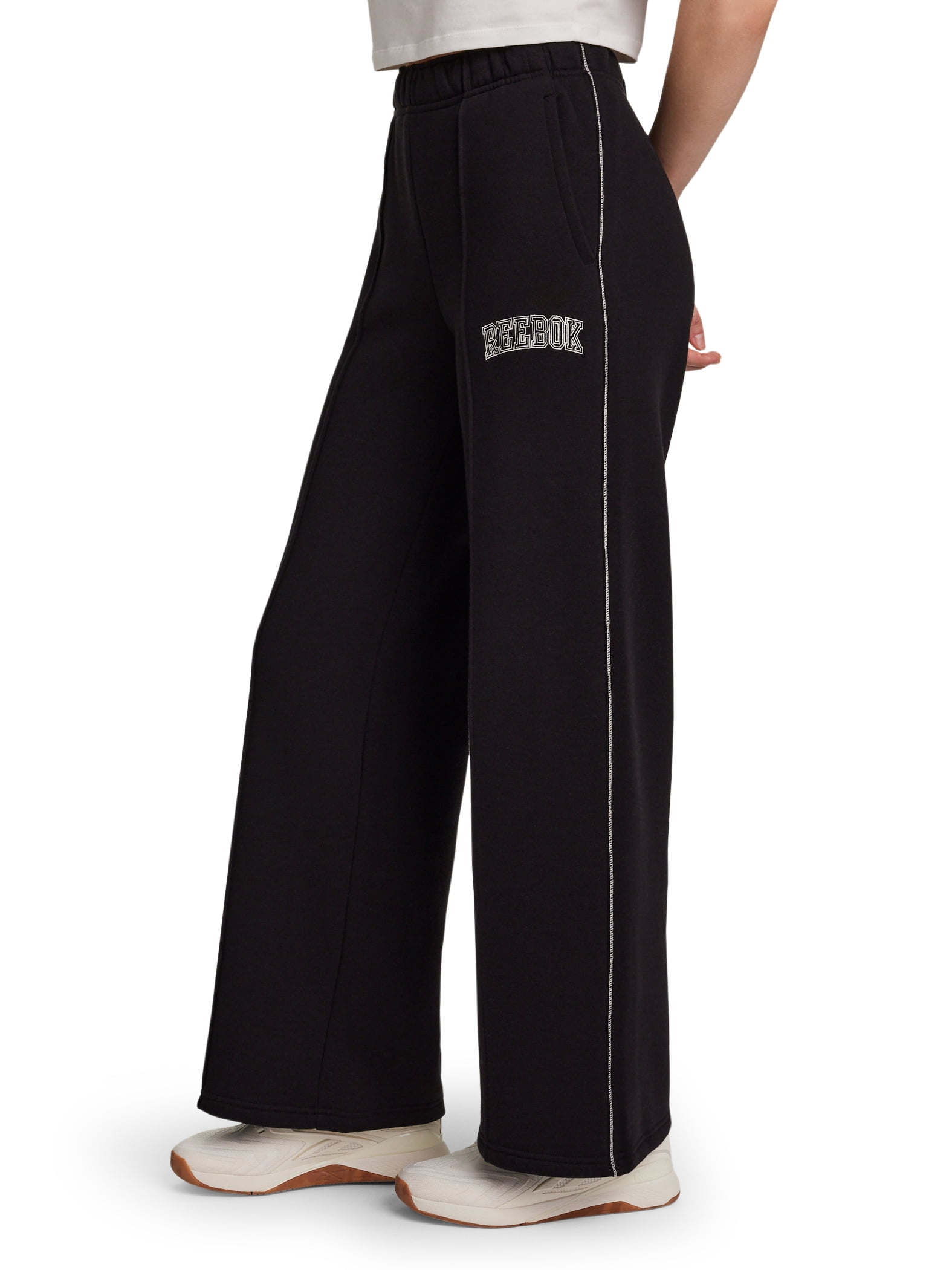 Reebok Women's Game Day Fleece Contrast Stitch Wide Leg Pant, Sizes XS-4X