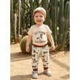 thumbnail image 3 of BemeyourBBs Newborn Baby Boy Duck Hunting Outfit Infant Baby Boys Spring Summer Fall Clothes Cute Duck Letters Print Short Sleeve Romper Long Pants and Knotted Hat 3 Piece Set, 3 of 9