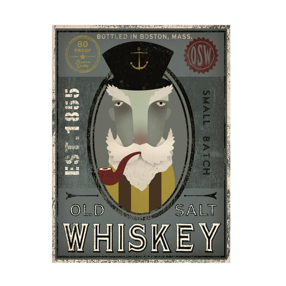 Trademark Fine Art 'Fisherman I Old Salt Whiskey' Canvas Art by Ryan Fowler