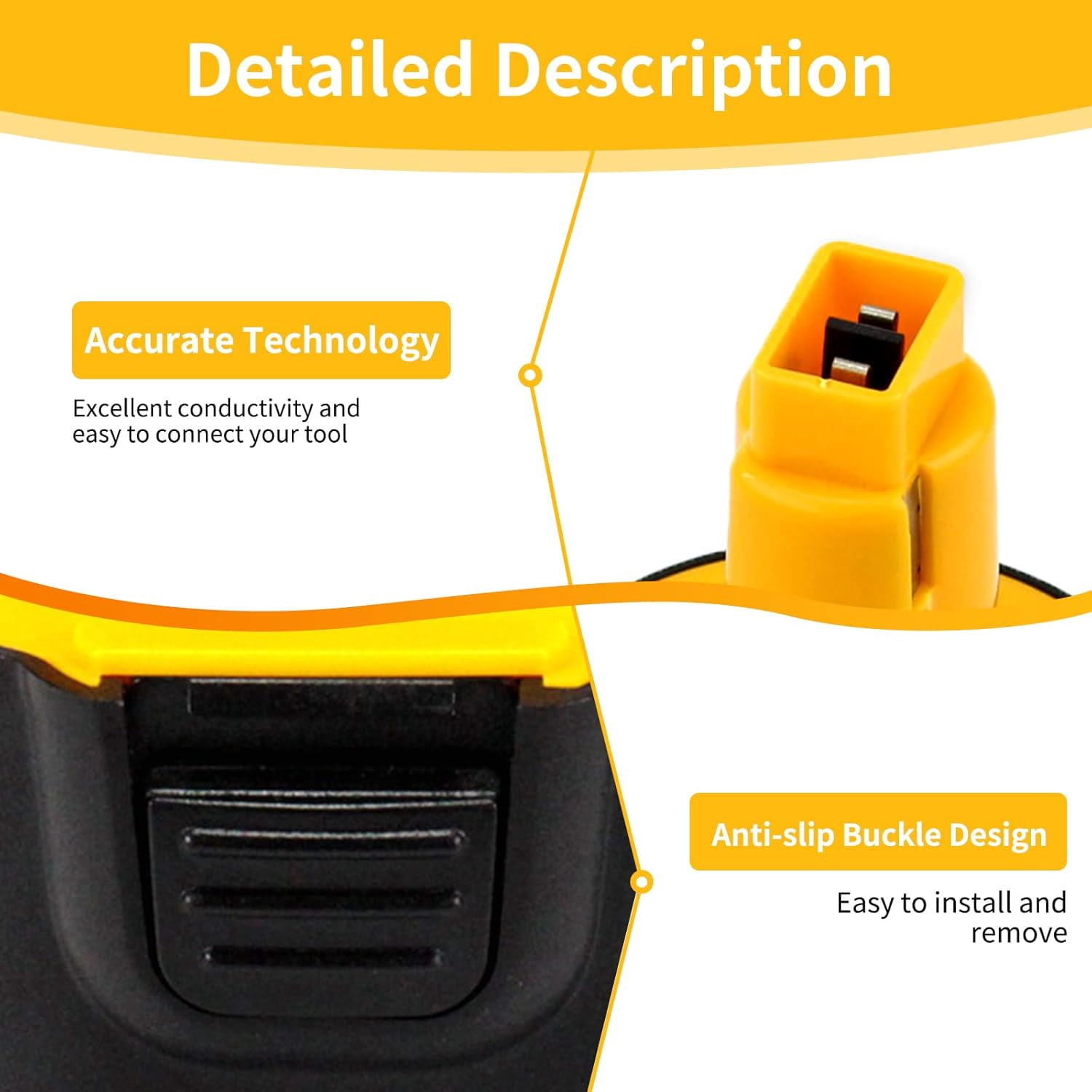 2 Pack 3.6Ah Ni-MH Replacement for Dewalt 9.6Volt Battery DW9061 DW9062 DW926 DW955 DW926K