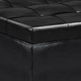 thumbnail image 4 of Simpli Home Harrison 34" Transitional Rectangle Coffee Table Ottoman in Black Faux Leather, 4 of 8
