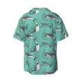 thumbnail image 6 of Lafuoo Great White Shark Pattern Men's Cuban Collar Short Sleeve Shirt, Button-Down Resort Beach Pocket Shirt-Large, 6 of 7