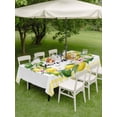 thumbnail image 4 of Outdoor Tablecloth with Umbrella Hole for Patio/Picnic/Party/Camping, Summer Lemon Waterproof Table Cloth Rectangle Table Cover Washable, Watercolor Lemon Leaves Wreath Yellow Plaid (52"x 70"), 4 of 8