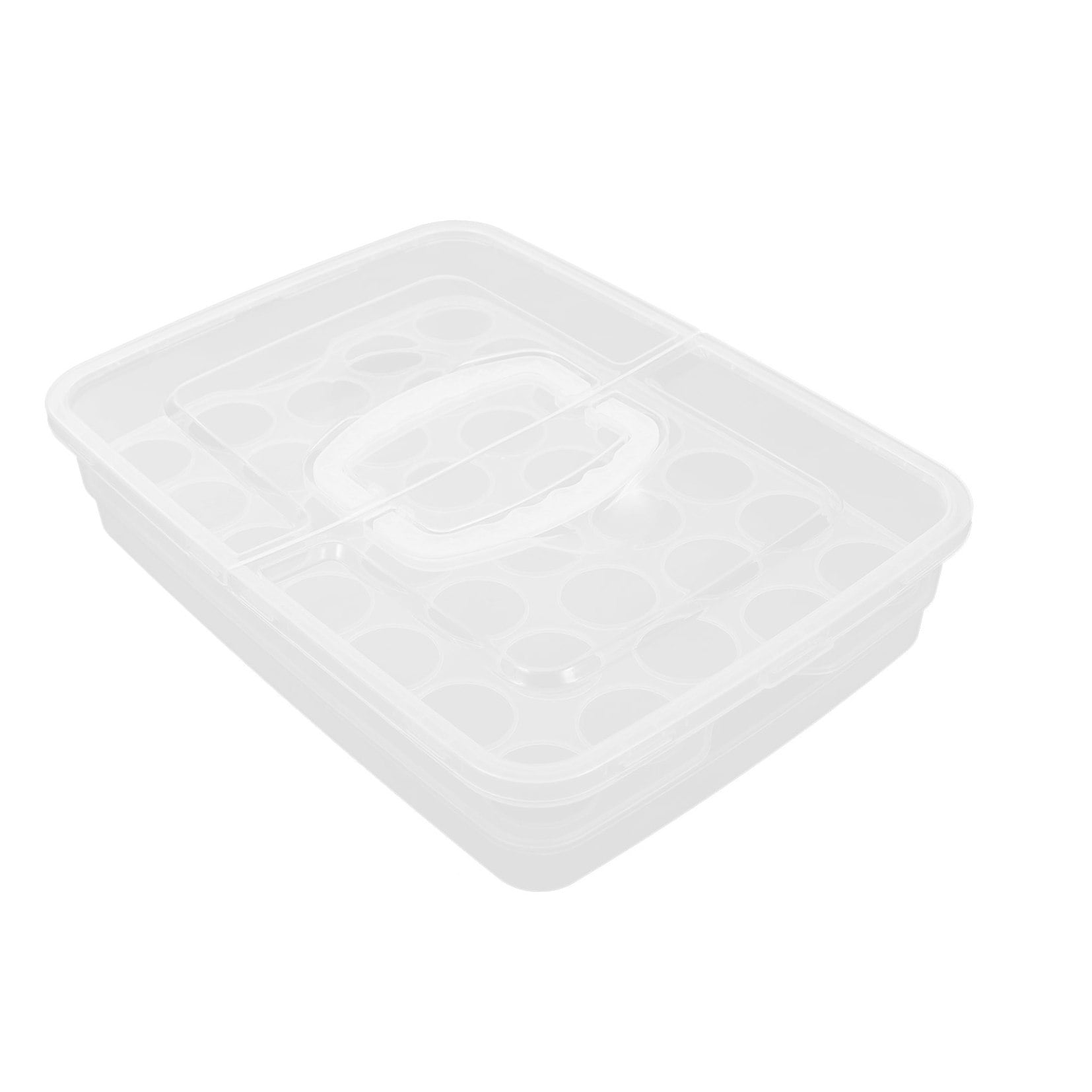 FENGGUIQU Transparent Egg Storage Box with Lid Large Capacity Refrigerator Organizer
