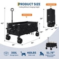 thumbnail image 4 of EDTara Chariot de Plage Pliable Robuste, Chariot Utilitaire Extra Long avec Roues Tout-Terrain, Capacité de 350 Lb, Chariot Pliable avec Porte-Gobelets et Poignée Télescopique, 4 of 9