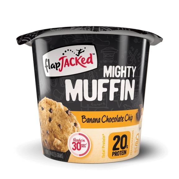 Flapjacked Mighty Muffin Banana Chocolate Chip - Gluten Free - 12 ct