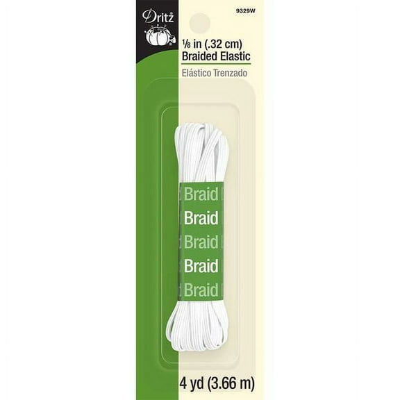 Dritz Braided Elastic 1/8"X4yd-White
