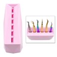thumbnail image 1 of Maoww Durable 6-Hole Tweezer Storage Rack Organizer for Eyelash Extension Supplies pink, 1 of 8