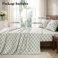 thumbnail image 4 of Lux Decor Cal King Bed Sheets Set 4 Piece - Quatrefoil Pattern, Ultra Soft Polyester Sheet Deep Pocket Fit, Wrinkle Free, Breathable & Fade Resistant OEKO-TEX Certified, Taupe, 4 of 11