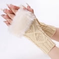 thumbnail image 4 of gants Courts En Laine Gris-losange Pour Femmes, Fausses Manches, Tricots, Couvre-bras Chauds Sans Doigts, Automne Et Hiver, 4 of 4