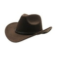 thumbnail image 2 of Sombrero de vaquero elegante sombrero de para la fiesta de la fiesta del festival de cosplay mujeres hombres Marrón, 2 of 8