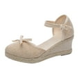 thumbnail image 2 of Sandales à Plateforme Bout Fermé pour Femmes Été Bride Cheville Espadrilles Compensées, 2 of 8