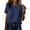 Navy, variant on Staron Women's Linen Button-Down Shirt Casual Round Neck Short Sleeve Loose Blouse Top, Navy XXL