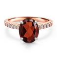 thumbnail image 3 of Gem Stone King 10K Two Tone Gold Red Garnet and Lab Grown Diamond Engagement Ring for Women | 2.33 Cttw | Gemstone January Birthstone | Oval 9X7MM, 3 of 6