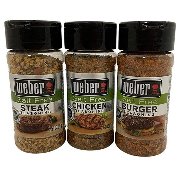 Weber Seasoning Variety 3Pack SaltFree Steak, SaltFree Chicken