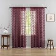 thumbnail image 1 of Cortinas YJ YANJUN de Encaje Burdeos 240x130 cm para Sala de Estar, 1 of 6