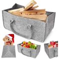 thumbnail image 1 of Bolsa de fieltro, bolsa para leña, cesto para leña, estante para periódicos de fieltro, cesto para periódicos, cesto de almacenamiento de alta calidad que se puede cargar con mucha madera, 1 of 6