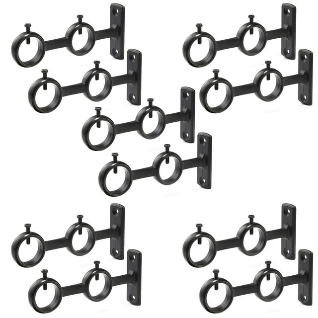 Soporte de Barra de Cortina, Soporte de Barra de Cortina Doble de 10 Piezas, de Soporte de Barra Doble para Barras de Cortina de Dormitorio de Sala de Estar