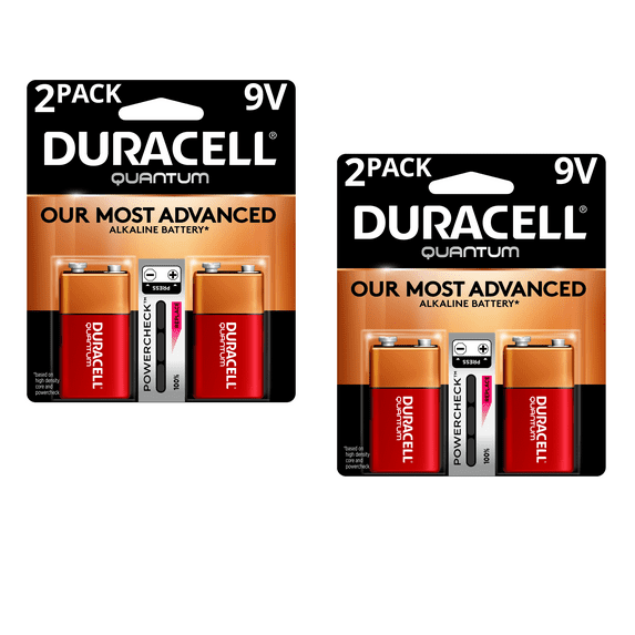 Duracell Quantum Alkaline 9V Batteries with PowerCheck, 4 Count