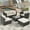 White, variant on 6 Piece Patio Furniture Set Outdoor Wicker Conversation Set All Weather PE Rattan Sectional Sofa Set with Ottoman, Cushions and Tempered Glass Table, White