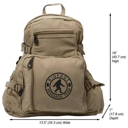 Bigfoot Research Team Army Sport Heavyweight Canvas Backpack