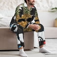 thumbnail image 7 of Yiaed Pineapple With Black Glasses Print Men’s Pajamas Set - Long Sleeve Button Down Sleep Shirt and Pajama Bottoms Sleepwear Set Mens Pjs Sets Men's Pajama Bottoms-XX-Large, 7 of 7