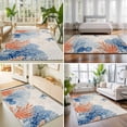 thumbnail image 4 of 4'x6' Area Rugs, Orange Navy Blue Coral Indoor Outdoor Area Rug for Living Room Bedroom, Summer Beach Coastal Rustic Washable Bathroom Rugs Kitchen Floor Carpet Mats Home Decor Aesthetic, 4 of 8