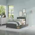 thumbnail image 6 of Gewnee Kids Wood Platform Bed,Twin Size Platform Bed with Headboard and Storage Drawers,Gray, 6 of 7