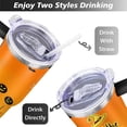 thumbnail image 5 of Black Castle on Halloween 40 Oz Tumbler with Handle Lid and Straw, Stainless Steel Double Walled Vacuum Insulated Cup, Cute Birthday Gifts Tumbler for Women Men Friends, 5 of 7